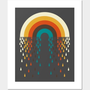 Retro Rainbow Raindrops Posters and Art